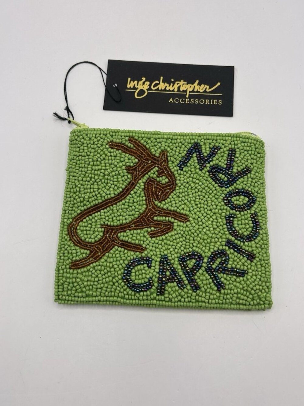 Inge Christopher Capricorn Zodiac Beaded Coin Purse NWT Horoscope Celestial New